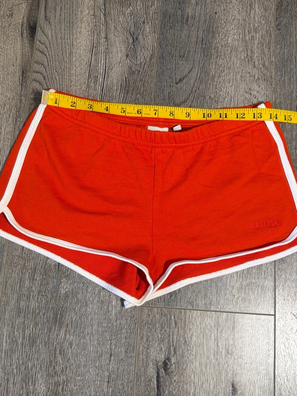 Aritzia Orange Athletic Shorts with White Trim - Picture 3 of 8